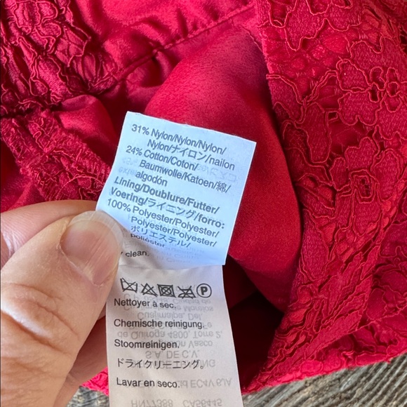 J Crew Easy pants cropped red lace elastic backed waist EUC size 4 - Picture 9 of 9